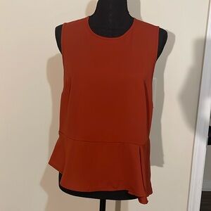 BCBGMaxazria Rustic Asymmetrical Sleeveless Blouse Size Small EUC